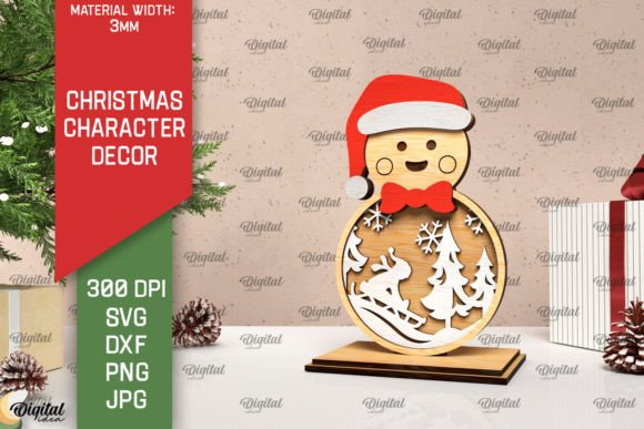 3D Christmas Gingerbread Decor Laser Cut
