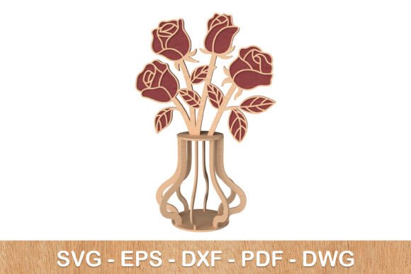 3D Classic Rose Vase Laser Cut: A Modern Twist on Timeless Elegance