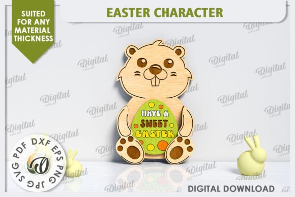 3D Easter Beaver Laser Cut: Unique Easter Decor for Creative Minds