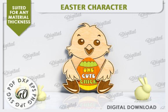 3D Easter Chicken LaserCut for Easter Decor