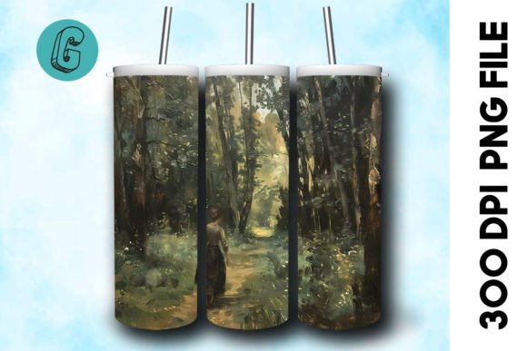 3D Oil Paint Forest Tumbler Wrap 27