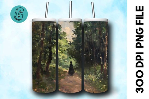 3D Oil Paint Forest Tumbler Wrap 34