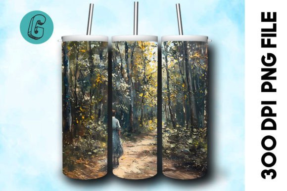 3D Oil Paint Forest Tumbler Wrap 38