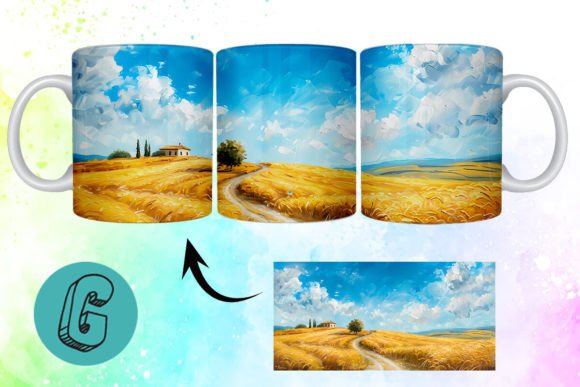 3D Oil Paint Landscape Mug Wrap 19