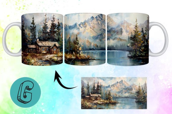 3D Oil Paint Vintage Sence Mug Wrap 09