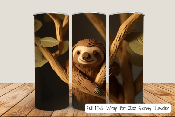 3D Sloth 20oz Skinny Tumbler Wrap: A Unique and Practical Design
