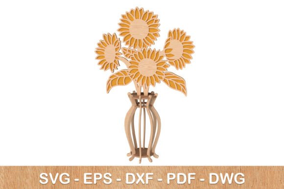 3D Sunflower Vase SVG Laser Cut: A Creative and Versatile Design Solution for Modern Makers