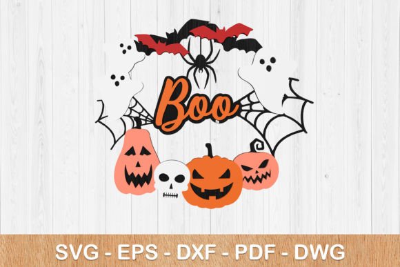 Halloween Wreath Welcome Sign 3D SVG