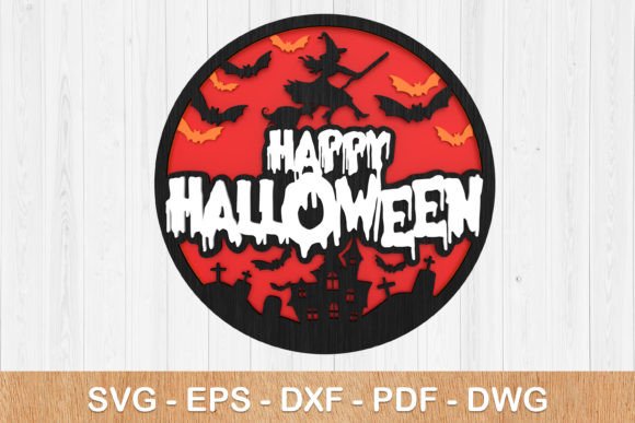 Happy Halloween Sign SVG 3D